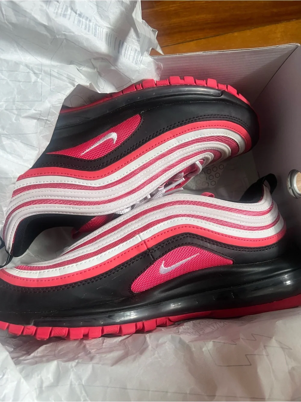 Nike Kids' Air Max-style Sneakers - Black/Pink/White